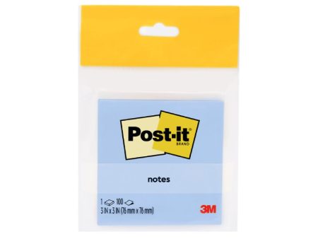 3M Post-It 654-1CB 3X3 100 s Cloud Blue Hot on Sale